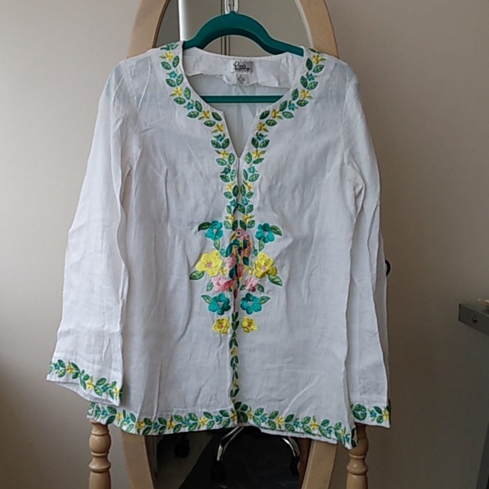 🌻 Lilly Pulitzer linen Tunic  Sz S EUC